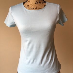 Ann Taylor Short sleeve Top, aqua blue, S